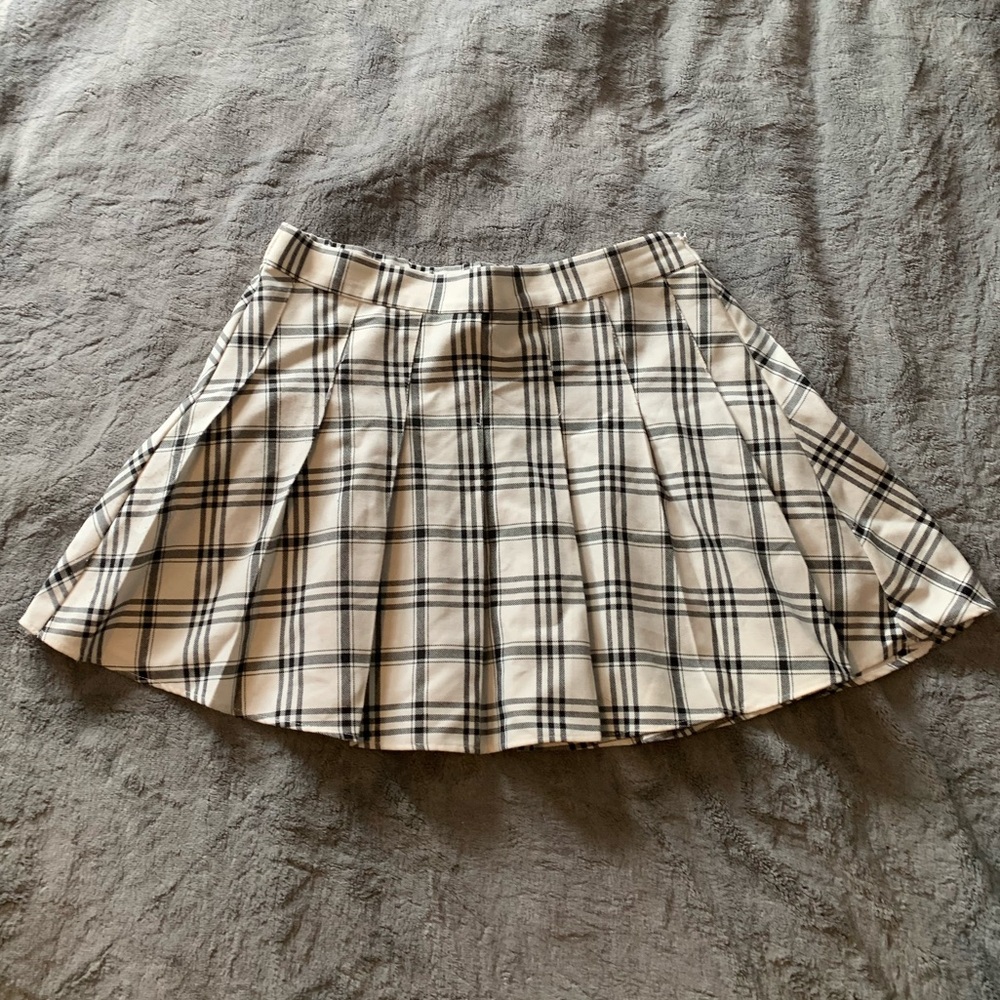 Garage Black and White Skater Mini Skirt